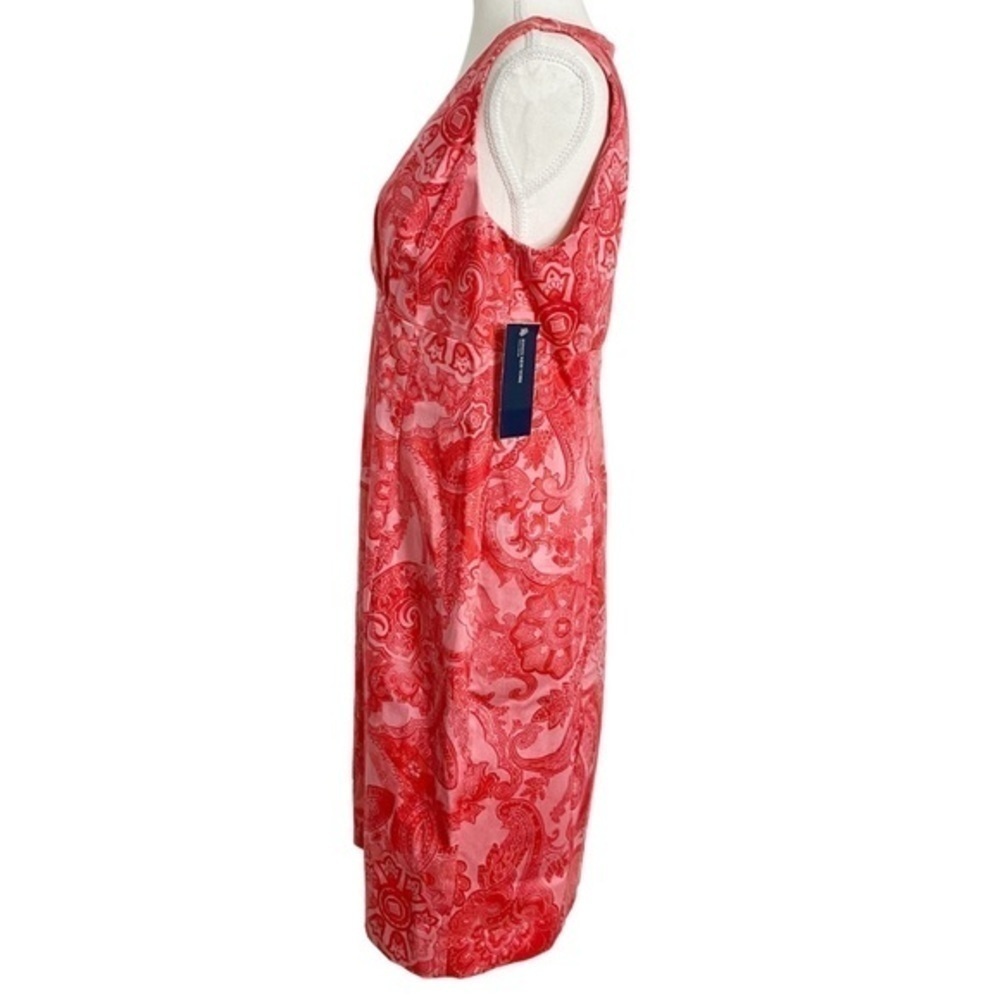 Jones New York Signature Pink & Red Paisley Surplice V-Neck Sheath Dress NWT - Picture 3 of 12